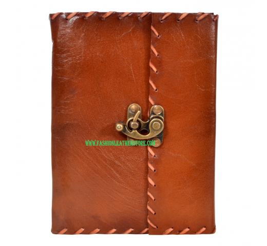 New Handmade Leather Journal Diary Brass Lock Antique Journal Diary & Sketchbook 